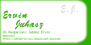 ervin juhasz business card