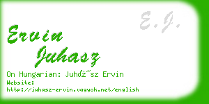 ervin juhasz business card